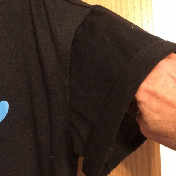 Shein Curve 0XL black short sleeve tee shirt with multi color hearts - Picture 5 of 7